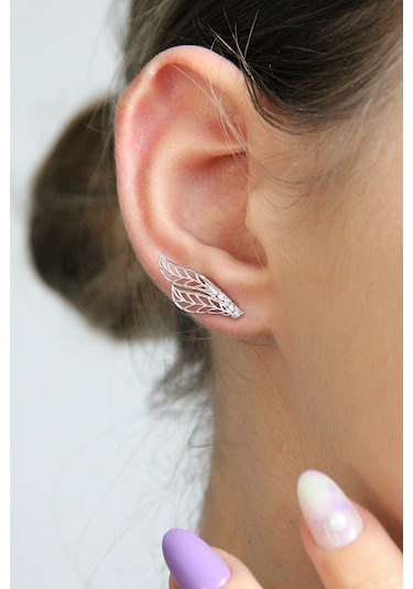 Argentum Concept 925 Ayar Gümüş Melek Kanadı Kıkırdak Küpe - K012701