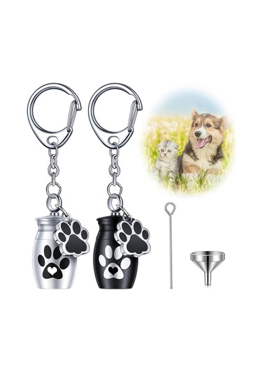 Homyl Alüminyum Alaşım Anahtarlık Pet Urn Değerli Siyah Altın