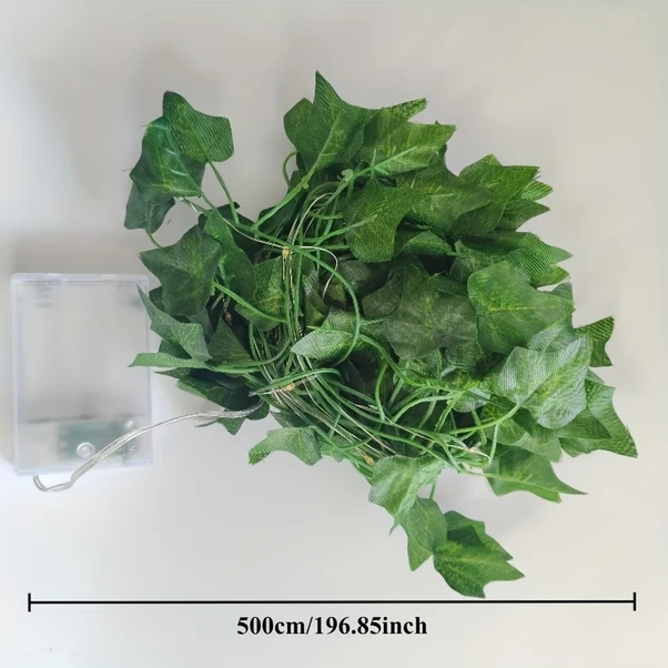 Gateesat Yeşil Yapraklar Sıcak 78.74 İnç Yapay Sarmaşık Işık Şeridi Pil İle İç Ve Dış Mekan Dekorasyon