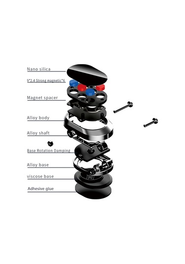 Cbtx 360 Derece Dönen Manyetik Araba Kontrol Paneli Cep Telefonu Tutacağı Katlanır Cep Telefonu Braketi - Siyah
