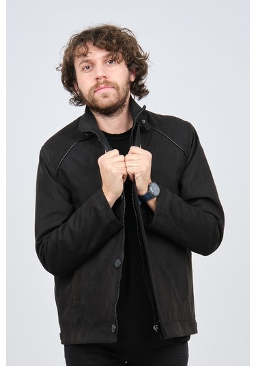 By Serco Erkek Deri Biyeli Klasik Kaban 0620680 Siyah-Siyah