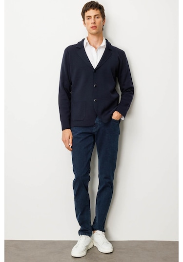 Erkek Cepli Blazer Ceket Lacivert Lacivert