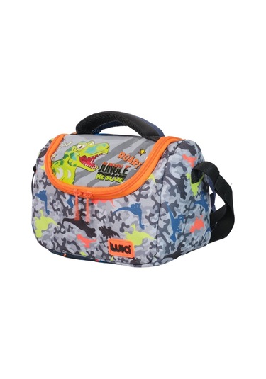 Wia Yeşil Dinazor Erkek Çocuk Beslenme Çantası - Isı Yalıtımlı Çok Renkli