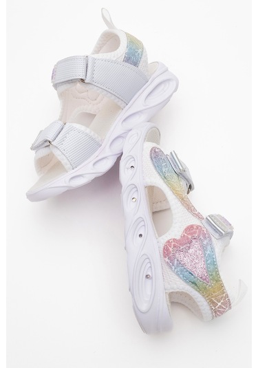 Mnpc Kız Çocuk Beyaz Işıklı Anatomik Hafif Günlük Sandalet 25y3s100651 Beyaz