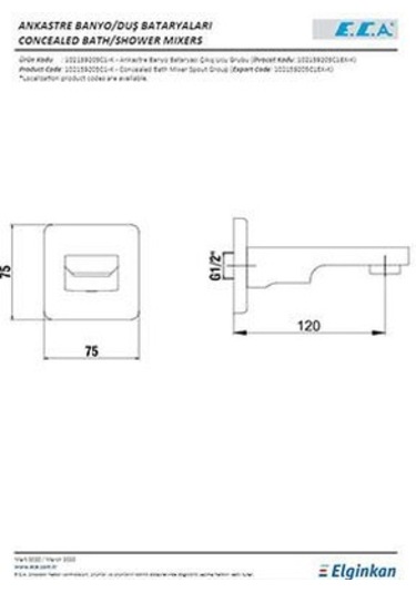 Eca Ankastre Banyo Bataryası Çıkış Ucu Mat Siyah 102159205c1-k Siyah