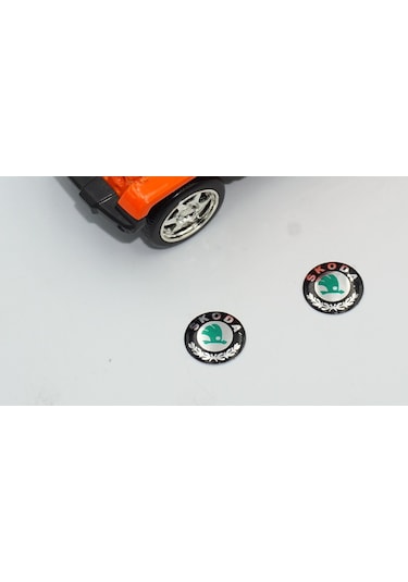 Skoda Auto Oto Anahtar 3M Metal Alaşım Logo 2Li Set