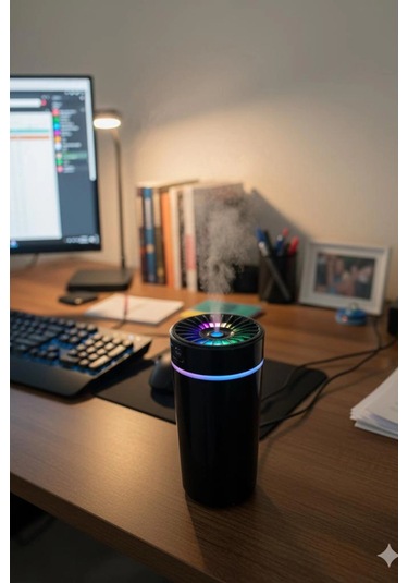 Blackbird Kt-h04 Siyah Oto İçi Ofis Ev Hava Nemlendirici Işıklı Buhar Koku Makinası