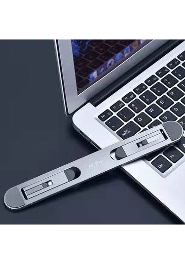 Skycity Alüminyum Notebook Standı: Soğutma Fonksiyonlu, Çevrilebilir, Yükseklik Artırıcı Masaüstü Tutucu Gri