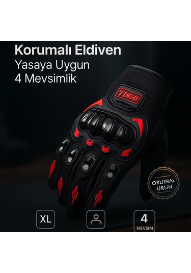 Tdgo Motosiklet Korumalı Eldiven Yasaya Uygun 4 Mevsimlik