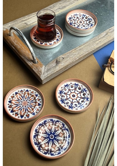 Tabak Evi Stoneware Mozaik Red Sefa 6 Lı Çay Tabağı 10cm Çok Renkli
