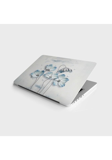 Laptop Sticker Notebook Pc Kaplama Etiketi Turkuaz Çiçekler