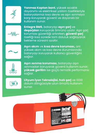 Roborock S7 Uyumlu Batarya Ultra Yüksek Kapasite 6400mah
