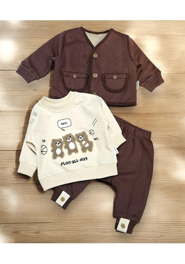 Ceketli Erkek Bebek Takım kahverengi