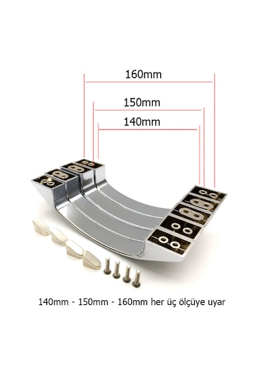Duşakabin Cam Kapı Kulp 14cm 15cm İle 16cm Arası Deliklere Uyumlu