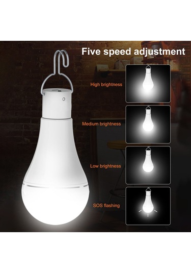 Güneş Enerjili Led Ampul Kapalı Dış Mekan Acil Ampul L6384-2