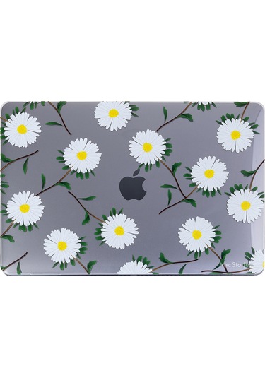 Macbook Pro Kılıf 13 İnç M1-m2, Flower01nl Type-c'li Model A2338 A2289 A2251 A1706-08 A1989 A2159 İle Uyumlu Yeşil Sarı