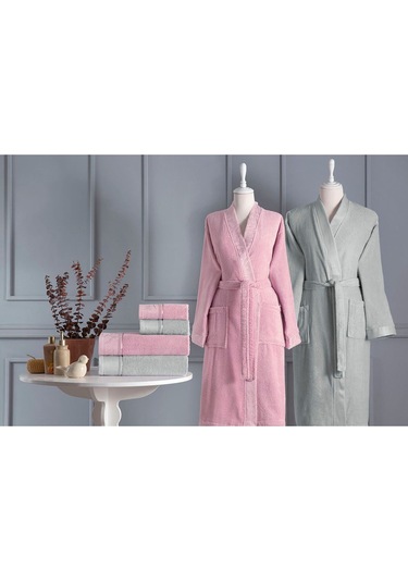 Ditsy Aile Seti Pembe - Gri