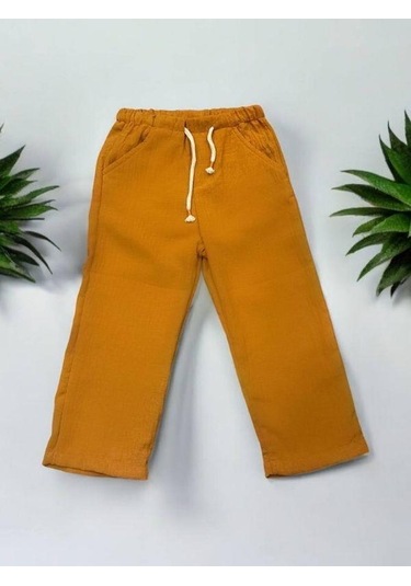 Çikoby Erkek Çocuk Keten Pantolon-14561 Kiremit