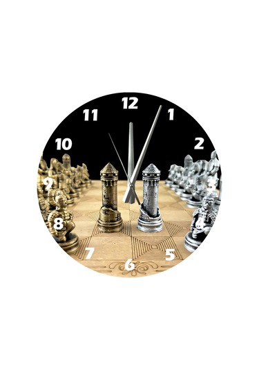 Ti-play Çin Satrancı 30x30cm Akrilik Dekoratif Modern Duvar Saati ÇOk Renkli