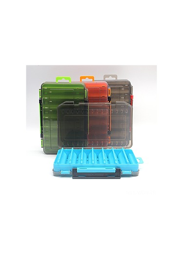 Neevoyu Çift Taraflı Küçük Boy 14x10.5x3.2 Mavi Olta Takı Yedekleri Saklama Kutusu - Yem, Minno, Sert Yem, Kalem Yem, Kalamar Sahte Yem İçin Dayanıklı Organize Kutusu