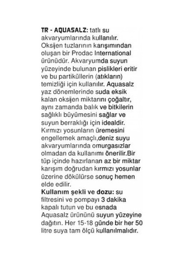 Prodac Aquasalz 70 Gr / Siyano Bakteri ve Kırmızı Yosun Giderici