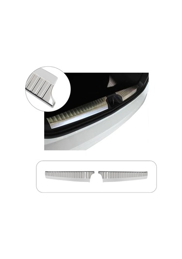 Renault Clio 5 Uyumlu 2019 Ve Üzeri Krom İç Bagaj Eşiği 2 Parça Paslanmaz Çelik