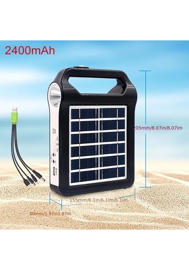 Xuweiwei Ep-038a Taşınabilir Güneş Enerjili Aydınlatma Ve Telefon Şarj Cihazı Çok Fonksiyonlu Otomotiv Aydınlatma