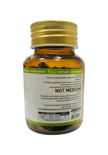 Afye Milk Thistle With Fumitory 60 Kapsül Şahtere-Milkthistle Özü