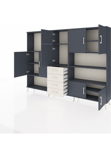 Arges Dolap 9 Raflı 4 Çekmeceli 8 Kapaklı 220x30x163 Antrasit-ant Antrasit-antrasit/aytaşı Arges Dolap 9 Raflı 4 Çekmeceli 8 Kapaklı 220x30x163 Antrasit-ant Antrasit-antrasit/aytaşı