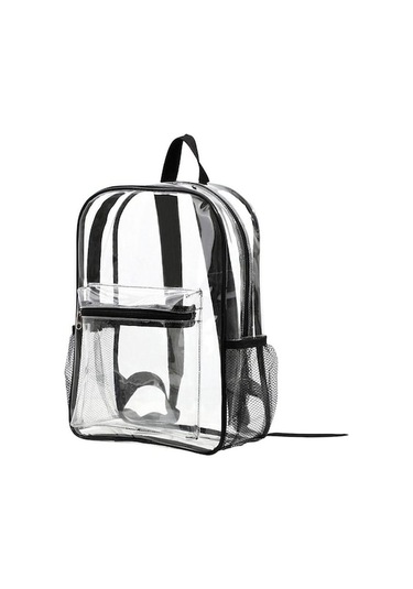 Novahub Büyük Kapasiteli Şeffaf Sırt Çantası Lüks Tasarımcı Görünür Pvc Sırt Çantası Black Siyah Siyah