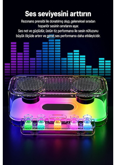 Jrl Z6 Rgb Işıklı Kablosuz Bluetooth Hoparlör - Mekanik Klavye Tuşlu, Speaker