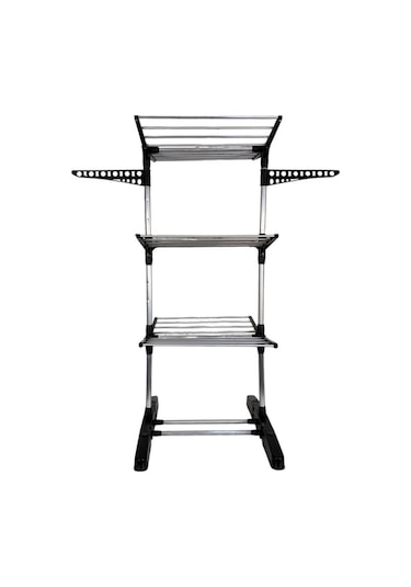 3 Katlı Çocuk Çamaşır Kurutma Askısı Siyah