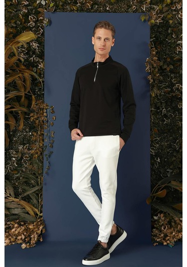 Swt 012 Swea Slim Fit Siyah Spor 47 - Sweatshırt Siyah