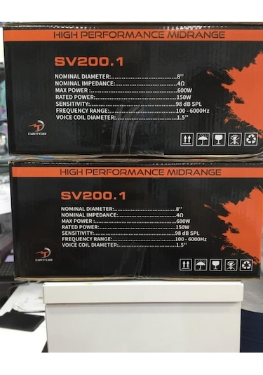 Dator 20 Cm Midrange Sv200.1 Yüksek Performans Midrange