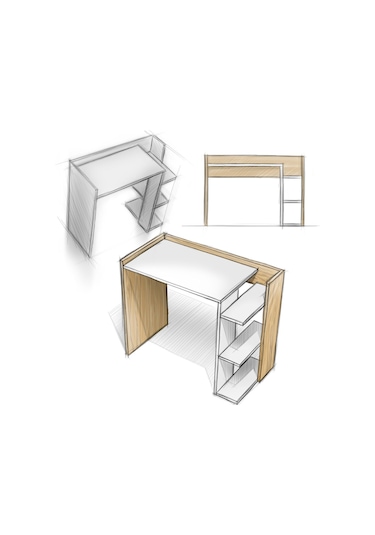 Ruby Çalışma Masası Antrasit Ceviz