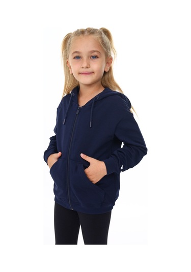 Toontoy Kız Çocuk Baskılı Hırka Lacivert