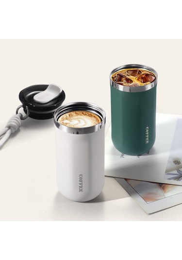 Ranyeek 304 Çelik Isı Yalıtımlı Kupa 500ml Beyaz - 6-12 Saat Sıcak/soguk Saklama - Üniversite Öğrencisi Kadınlar İçin Şık Kişisel Su Bardağı Diğer