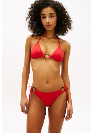 Tommy Hilfiger Kadın V Şeklinde Yan Bağlama Turuncu Bikini Altı-13345 Turuncu