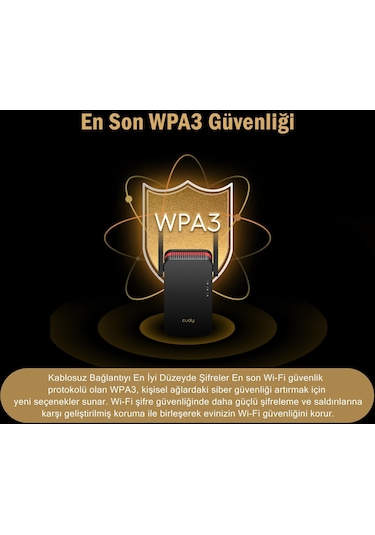 Cudy RE3000 5 Ghz 2402 Mbps 2.4 Ghz 574 Mbps Wi-Fi Menzil Artırıcı Repeater