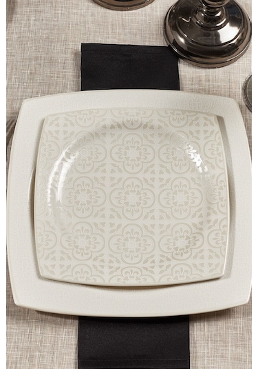 Karaca  Square Bone Royal Lace 24 Parça 6 Kişilik Yemek Takımı