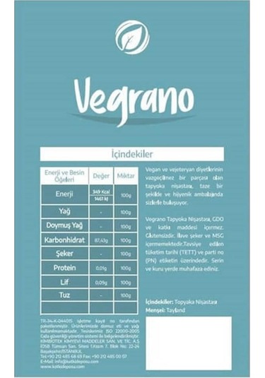 Vegrano Tapyoka Nişastası 100gr-2546