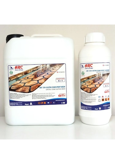 Arc150 Ultra Şeffaf Döküm Tipi Parlak Epoksi Reçine 5 Kg Set