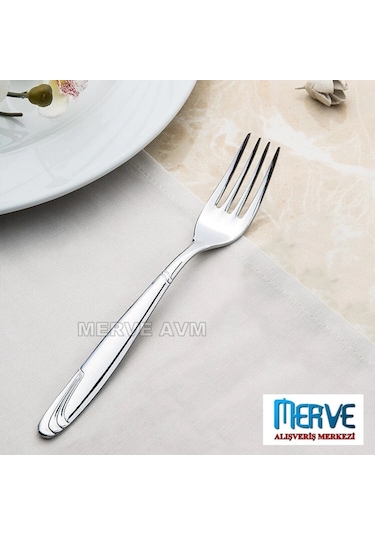 Nehir İmran Lizbon Sade Tatlı Kahvaltı Çatalı Düzine 12'Li Gümüş