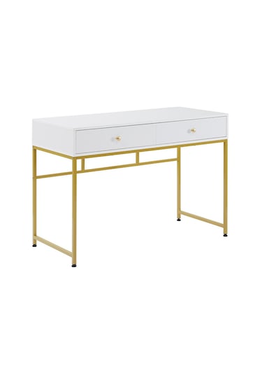 Serenity Beyaz Gold Metal Çalışma Masası