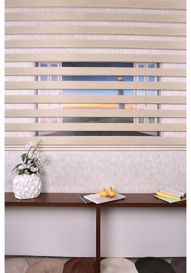 Grej Düz Etek Dilimsiz Ds 11746 V3 Zebra Stor Güneşlik Perde