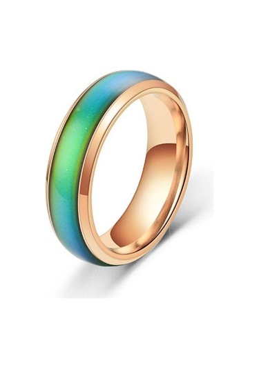 Novahub Gül Altın Sıcaklık Ve Renk Değişimi Yüzük Avrupa Ve Amerika Moda Renkli Çift Yüzük Pop El Aksesuarları 9 - 9 Çok Renkli