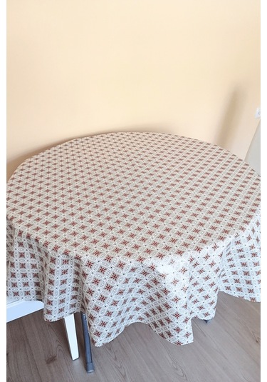 Altı Astarlı Yuvarlak Muşamba Masa Örtüsü -140 Cm Çap-elg27