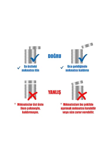 Koodmax 10 Adet 8x10mm Yuvarlak Güçlü Neodyum Mıknatıs - Neodim Magnet Çap 8mm , Kalınlık 10mm