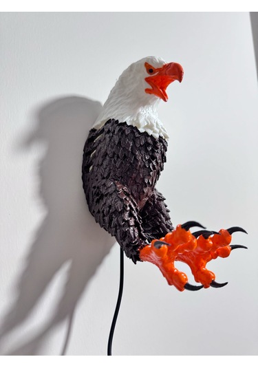 Realistik Kartal Aplik Modeli - Kahverengi - Turuncu Adaptör Kahverengi - Turuncu