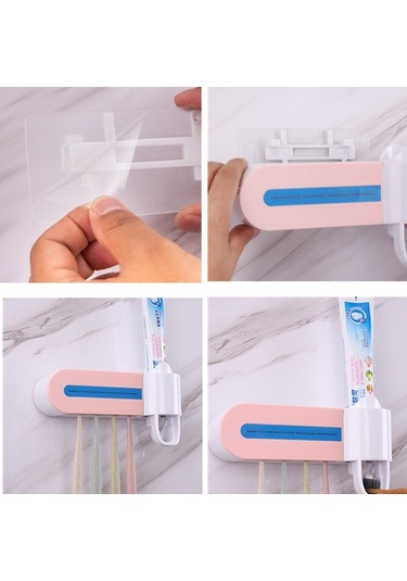 Sones Akıllı Diş Fırçası Sterilizatörü Uv Sterilizasyon Elektrikli Duvara Monte Diş Fırçalama Bardak Rafı Pembe Diğer